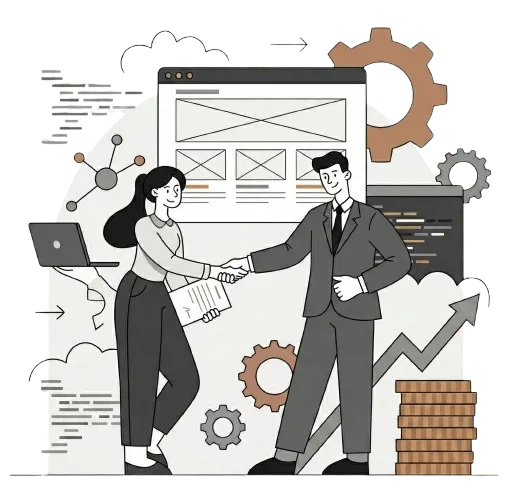 ilustração fechamento de negócios